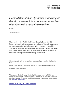 Computational fluid dynamics modelling of the air movement in an
