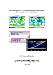 Empirical evidence for Thailand surface temperature changes and