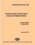 Food Security in South Asia: Issues and Opportunities