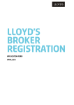 Lloyd`s Broker Registration Form