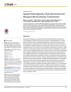 Spatial Heterogeneity, Host Movement and Mosquito