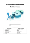 Year 9 Financial Management Revision Booklet Name: Date: Topics