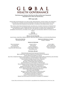 Special Issue on the Framework Convention on Global Health