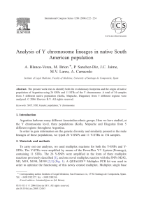 Analysis of Y chromosome lineages in native South American