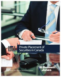 Private Placement of Securities in Canada