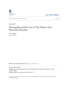 Moving Beyond the Law of The Fathers Toni Morrison`s Paradise