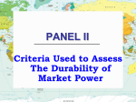 PANEL II Criteria Used to Assess The Durability of Market