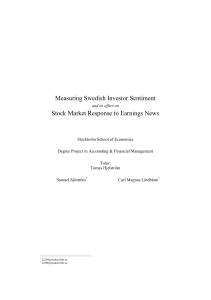 Measuring Swedish Investor Sentiment Stock Market Response to