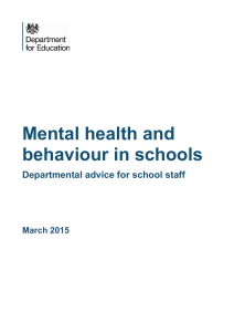 Mental health and behaviour in schools