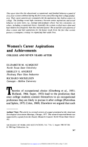 Women`s Career Aspirations