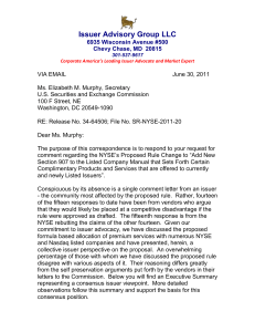 June 30, 2011 Comment Letter - The Issuer Advisory Group, LLC