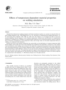 Effects of temperature-dependent material properties on welding