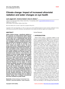 Climate change: Impact of increased ultraviolet radiation and water