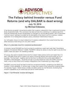 The Fallacy behind Investor versus Fund Returns