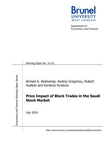 Price Impact of Block Trades in the Saudi Stock Market