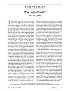 Why Hedge Funds? - CFA Institute Publications
