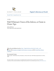 Walt Whitman`s Vision of the Inferno, or Dante in Drum-Taps