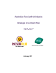 Australian Passionfruit Industry Strategic Investment Plan 2012