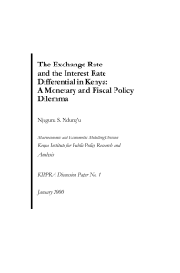 The Exchange Rate and the Interest Rate Differential in Kenya: A