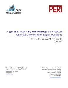 Argentina`s Monetary and Exchange Rate Policies after the