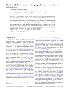 Absolute pitch correlates with high performance on