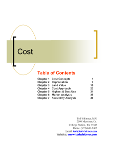 Cost Approach Inconsistencies