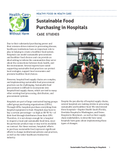 Sustainable Food Purchasing in Hospitals