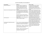 Common Disability Accommodations