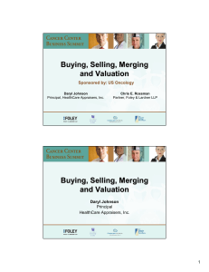 Buying, Selling, Merging and Valuation Buying, Selling, Merging