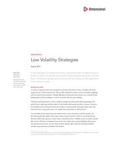 Low Volatility Strategies