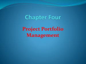 Chapter Four Project Portfolio Management Project Portfolio