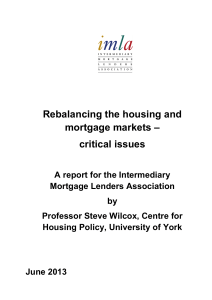 Rebalancing the housing and mortgage markets – critical issues