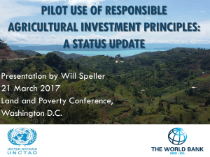 Principles for Responsible Agricultural Investment that Respects