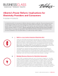 Alberta`s Power Reform: Implications for Electricity Providers and