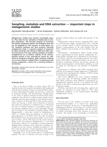 Sampling, metadata and DNA extraction — important steps in
