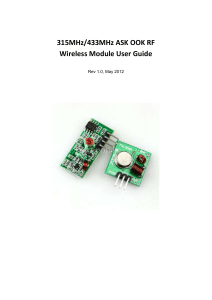 315MHz/433MHz ASK OOK RF Wireless Module User Guide