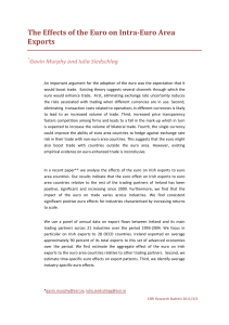 The Effects of the Euro on Intra-Euro Area Exports