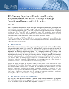 U.S. Treasury Department Unveils New Reporting Requirement for