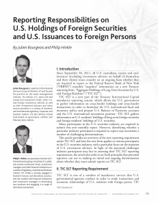 Reporting Responsibilities on U.S. Holdings of Foreign Securities