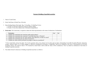 Format of holding of specified securities Name of Listed Entity: Scrip