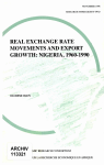 real exchange rate movements and export growth: nigeria, 1960-1990