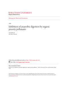 Inhibition of anaerobic digestion by organic priority pollutants