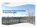 Developing Community Wind in New Brunswick