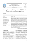 Investigations into the Degradation of PTFE Surface Properties by