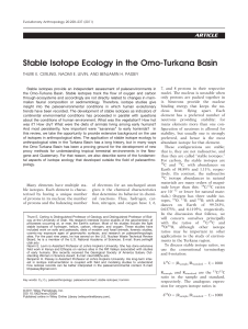 Stable Isotope Ecology in the OmoTurkana Basin