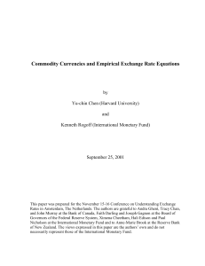 Empirical Exchange Rate Equations for the Commodity Currencies