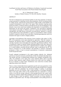 land based activities and sources of pollution to the marine, coastal