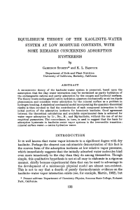 equilibrium theory of the kaolinite
