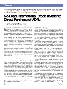 No-Load International Stock Investing: Direct Purchase of ADRs