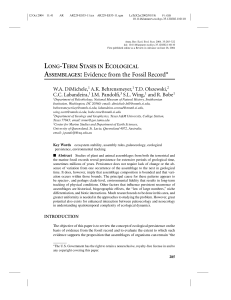 ASSEMBLAGES: Evidence from the Fossil Record